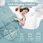 puredown® King Size Blanket for Bed, Ultra Soft Lightweight Down & Feather Fill, All Season Blanket, Machine Washable, 88"X108", Sea Blue