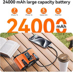 24000mAh Personal Waist Fan, USB Rechargeable Clip The Waist For Working,10 Speed & 40H Cooling and Heatstroke Prevention For Outdoor Travel Camping (orange, 24000mAh)