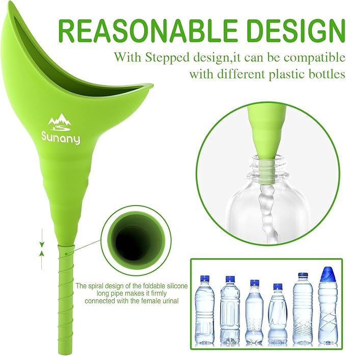 Female Urination Device, Reusable Female Urinal Silicone Women Pee Funnel Allows Women to Pee Standing Up, The Perfect Companion for Camping,Outdoor,Travel（Fuchsia）