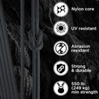 TECEUM 5/32" Paracord Rope 1000 – 1000ft / 200ft / 100ft / 50ft – Tactical Parachute Cord 4mm – 45+ Colors – Nylon String for Survival & Camping Gear – Stripe Cord for Survival – Utility Rope