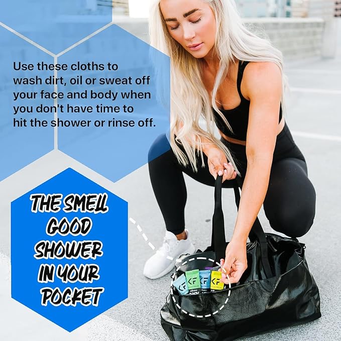 Body 12-Count Wipes - Original Disposable Wipes, Individually Wrapped for the Gym, Workout, Hiking, Travel, and Sport (Coconut)