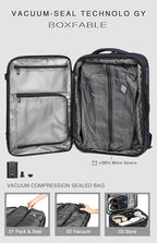 Vacuum Seal Travel Backpack 45L with Pump - Expandable Air Compression System, Water-Resistant Business TSA Lock, Laptop Backpack, Carry-On Suitcase Luggage, Gifts for Men