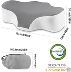 Bespilow Travel Pillow for Sleeping,Cervical Neck Support Pillow for Neck Pain Relief,Lightweight Ergonomic Memory Foam Camping Pillow,Portable Contour Pillows w/Travel Storage Bag,Cooling Cover