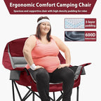 Oversized Camping Chair, Portable Folding Camping Chairs with Side Pocket, Cup Holder and Carry Bag, Heavy Duty Outdoor Camping Chairs for Adults, Fishing, Sports, Trip, up to 400lbs, Style 3