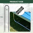 10 PCS Trampoline Stakes Anchors High Wind Heavy Duty,U Shaped Garden Hooks Stakes for Ground,Trampoline Tie Downs Anchor Kit,Bounce Horseshoe House Stake,Rebar Camping Tent Stakes,16 Inch Long Black