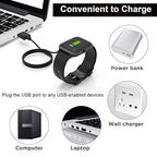 [2-Pack] Gloryfit Wacth Charger for Puqo T80/Cillso T80/Csasan T70/Matast T60 Magnetic USB Charging Cable, Compatible with T80 T70 T60 Smart Watch Charger (Black&Black)