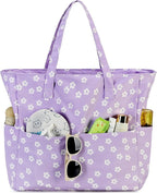 Bluboon Waterproof Beach Tote Pool Bags for Women Ladies Extra Large Carry On Bag With Wet Compartment for Weekender Travel