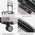 KROSER Hardside Expandable Carry On Luggage with Spinner Wheels & Built-in TSA Lock, Durable Suitcase Rolling Luggage with USB Port, Carry-On 20-Inch, Matte Purple/Pink