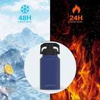WATERSY 2/3 Gallon Water Bottle Insulated(Cold for 48 Hrs),BPA Free&Leak Proof,87oz Stainless Steel Water Jug/Flask,Big thermo,Large Water Bottle with Handle for Gym,Hiking,Camping,Deep Blue