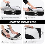 10 Set Compression Packing Cubes, Lightweight Travel Essentials, Stretchable Expandable Storage Bags, Compression Bags for Travel Accessories Luggage Storage Set (10 Pcs, Black)