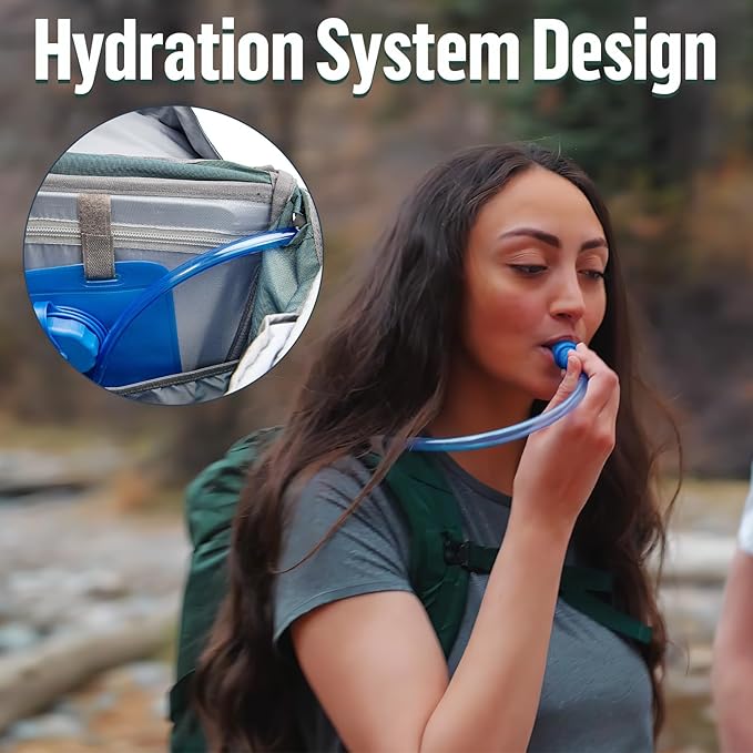 Night Cat Internal-frame Hiking Backpack: 50L Camping Backpack for Men Women Lightweight Waterproof Rain Cover Green