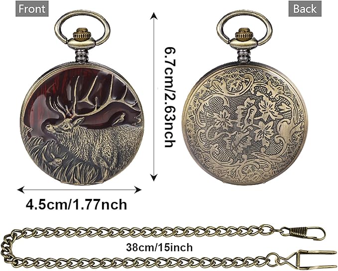 Vintage Pocket Compass Classic Pocket Watch Case Design Portable Compass for Hiking Outdoor Camping Motoring Boating Backpacking Survival Emergency