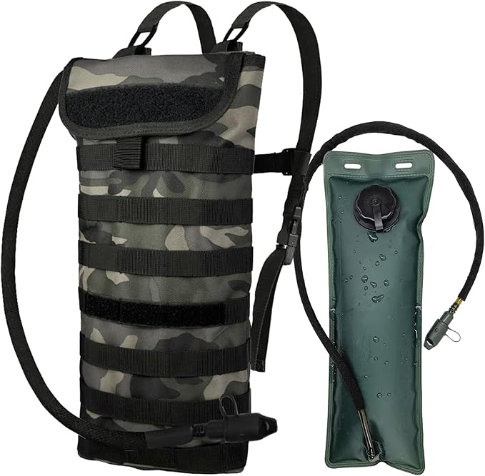 5L Hydration Pack, Water Backpack with 3L Water Bladder, MOLLE System for Outdoor Hiking, Biking, Running