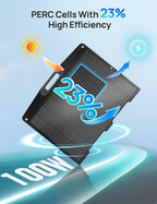 ECO-WORTHY 200W Portable Solar Panel, Foldable Solar Panel Charger 12BB with Adjustable Kickstand,23% High Efficiency for Power Station Outdoor RV Camping Off Grid Hiking