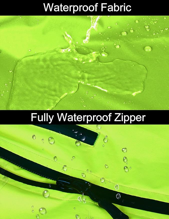 baleaf Men's Rain Jacket Waterproof Windbreaker Raincoat Running Cycling Hiking Gear Hood Lightweight Reflective Packable