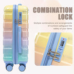 Kids Luggage Sets for Girls, 2 Piece Luggage Set, 20 Inch Rotating Wheel Suitcase with 14 Inch Cosmetic Case, Lightweight Hardshell Suitcase with 360° Spinner Wheels for Travel (Blue+Yellow)