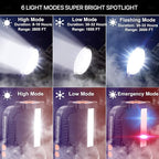 Super Bright LED Spotlight Rechargeable Flashlight 10000 Lumen Handheld Spotlight 10000mAh Long Lasting Torchlight Searchlight Flood Fishing Hiking Camping Flashlight USB Output with Tripod