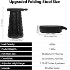 Upgraded Camping Folding Stool with Carrying Straps Lightweight Yet More Sturdy with Load Capacity 450lbs Portable Collapsible Retractable Stool for Camping Fishing Hiking BBQ 2.0
