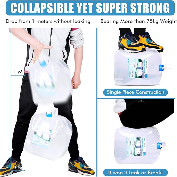 INNO STAGE 2 Pack Collapsible Water Container 2.6 Gallon with Spigot, Camping Water Storage Carrier Jug for Outdoors