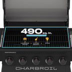 Charbroil® Performance Series™ 5-Burner Gas Grill Cart with Side Burner, Black - 463254125