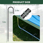 10 Pieces 12 Inch Long 1/4In Diameter Heavy Duty J Hooks,Heavy Duty Rebar Metal Fence Ground Garden Tent Stakes,Ground Spikes Anchors for Fencing,Outdoor Chicken Wire Trellis Stakes,Anti-Rust Black