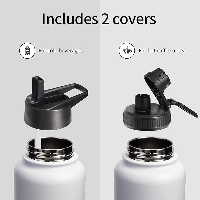 32oz Vacuum Insulated Stainless Steel Water Bottles with Straw & Spout Lids, Double Wall Sport Bottle, Sweat-Proof BPA Free, Canteen Metal Thermo Mug Hydro Cup Jug (Dreamy Pink)