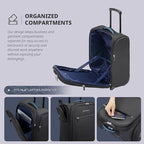 Verage Carry On Underseat Luggage with 2 Wheels & USB Port, 16 Inch Wheeled Spinner Bag Carry-on Luggages for Airlines, Lightweight Suitcase Men Women, Pilots and Crew(16-Inch Rolling Underseat Pro)