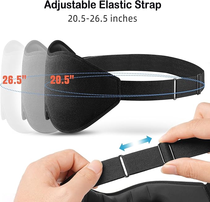 LitBear Sleep Mask for Side Sleeper Women Men, Eye Mask for Sleeping Light Blocking, 3D Contoured Cup Sleeping Mask, Soft Breathable Sleep Eye Mask with Adjustable Elastic Strap for Travel