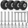 Zoofen 42 x 18mm Luggage Replacement Wheels 4 Pcs - Rubber Suitcase Wear-Resistant Repair Wheels