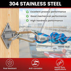 sprookber 304 Stainless Steel Pad Eye Snap Hooks, M6 Heavy Duty Ceiling Hooks, 800 lb Capacity Hammock Swing Hanging kit, Plant Hangers, Marine Hardware Staple Hook Loop with Screws, Set of 8