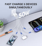 USB C Wall Charger Block, 2Pack 50W 5-Port C Charger Fast Charging Block PD Power Adapter +QC 3.0 Multiport Type C Box Brick Cube USB A Wall Plug for iPhone 16/15/14 Pro Max Plus, iPad,Samsung Galaxy