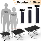 Folding Camping Table, Ultralight Aluminum Folding Beach Table with Carry Bag, Portable Camping Table Foldable for Outdoor Cooking, Camping, Picnic, Travel (Black Medium 22")