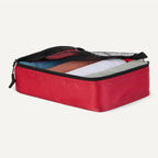 Amazon Essentials 4-Piece Packing Cubes Travel Accessories Set, Luggage Organizer with Double Zipper, Mesh Top, 100% Polyester, Small, Red (Previously Amazon Basics)