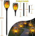 Upgraded Solar Lights Outdoor, 6 Pack Flickering Flame Solar Torch Lights with Super Larger Size for Halloween Decor, Solar Halloween Lights Waterproof Solar Powered Outdoor Lights for Garden Pathway