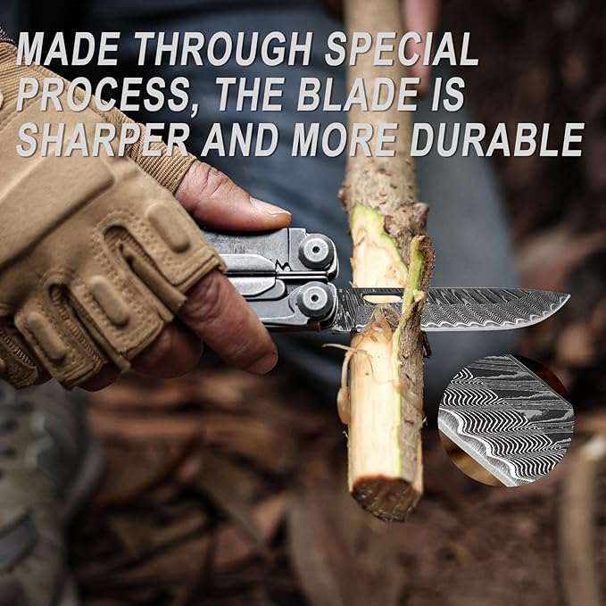 Multitool, 25-in-1 Spring Loaded Pliers Multi Tool, Each Tools with Safety Lock-Stainless Steel Multi-Tool, Propylene Sheath, Survival Gear for Camping, Hiking, Multi Plier, Pocket Knife