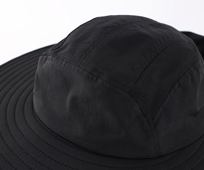 Home Prefer UPF 50+ Mens Wide Brim Fishing Hat with Neck Flap Sun Hat for Men Women Sun Protection Cap