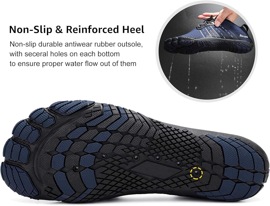 Racqua Water Shoes Quick Dry Barefoot Beach Aqua Sport Swim Surf Pool Hiking Diving Walking for Men Women