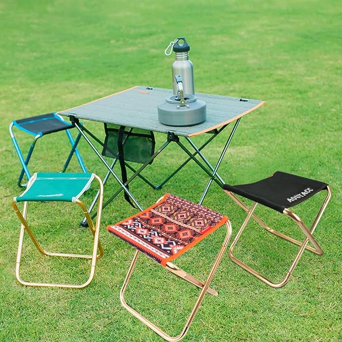 AOUTACC Ultralight Portable Folding Camping Stool for Outdoor Fishing Hiking Backpacking Travelling(XL:13"x14"x15";Large:11.8"x11"x11.4"; Medium:8.3"x9.5"x 11")