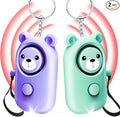 Personal Alarm for Women Kids and Elders Safe Sound, 130dB Siren Emergency Self-Defense Security Alarm Keychain Loudly with LED Light (Emerald+Violet)