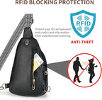Crossbody Bags for Women Anti Theft Vegan Leather Sling Bag RFID Blocking Chest Bag for Travel