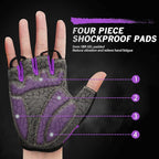Bike Gloves for Men Women with Anti-Slip Shock-Absorbing Pad, Light Weight Half-Finger Cycling Gloves