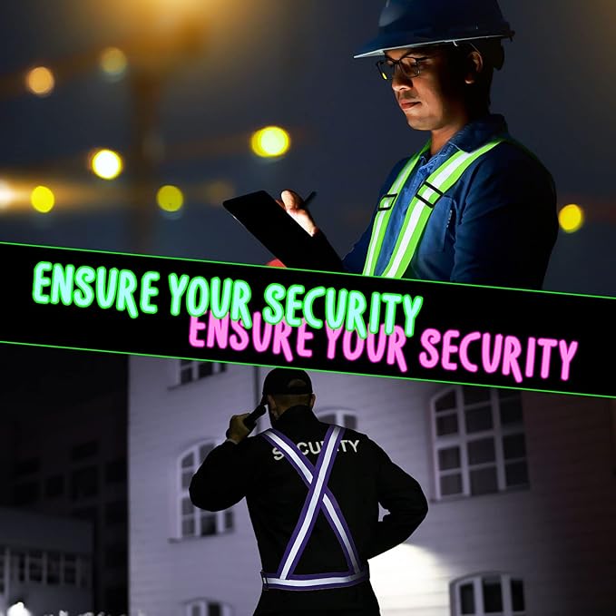 Macarrie 30 Pcs Reflective Running Vest Multicolor Adjustable High Visible Reflective Vests for Men Women Bulk Night Running Walking Jogging Cycling Outdoor Activity