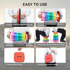 Upgraded Collapsible Stool, Portable Folding Stool, Telescoping Camping Chair with Max Load Capacity 485lbs, Square Retractable Stool for Camping Gardening Fishing Hiking BBQ [Rainbow+Red]