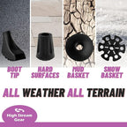 Walking Sticks for Men & Women - 14.5" Foldable Hiking Poles for Backpacking, Exercising and Traveling, Set of 2 Aluminum Nordic Collapsible Trekking Poles