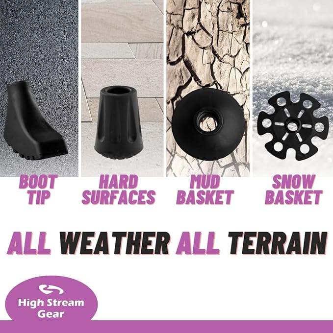 Walking Sticks for Men & Women - 14.5" Foldable Hiking Poles for Backpacking, Exercising and Traveling, Set of 2 Aluminum Nordic Collapsible Trekking Poles