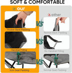 Colorsoul Oversized Heated Camping Chairs Heavy Duty, Fully Thick Padded Heated Chairs for Outdoor Sports, Heated Folding Chair for Adults Support 450lbs, 3 Heat Levels, Battery NOT Included