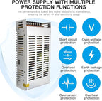 MK-SMPS-S250-12 MAKERELE 240W AC 110V-220V to DC 12V Power Supply Switching Converter, 20A DC Universal Regulated Switching, Transformer Driver Adapter for Strip 3D Printer CCTV Camera Motor Pump