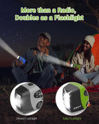 Esky Emergency Hand Crank Radio with 3 LED Flashlight, AM/FM/NOAA Portable Weather Radio with 2000mAh Power Bank Phone Charger, Solar Powered USB Rechargeable Radio for Indoor Outdoor Camping, Green