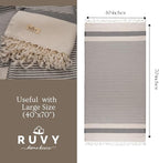 Ruvy Home Basics 2 Pack Turkish Beach Towels – Oversized Quick-Dry Bath Towels (40 x 72 Inches) – 100% Cotton Large Towels for Pool, Yoga, Travel, Camping Essentials, and Bathroom Decor - Light Grey