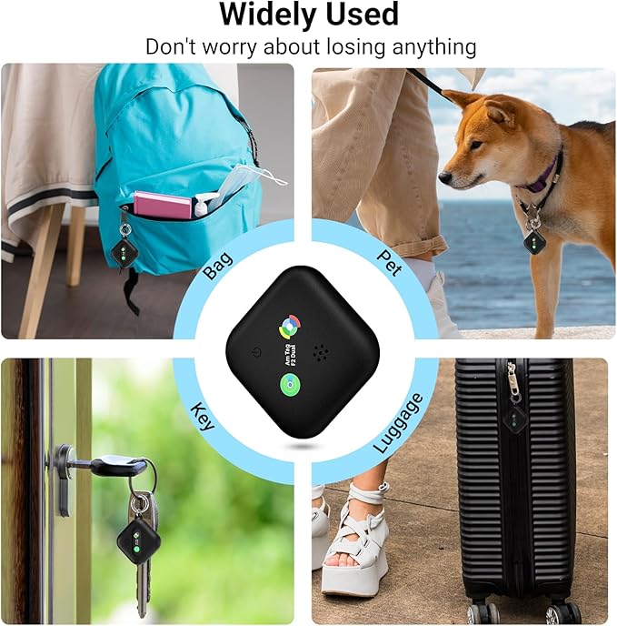 Dual-System Compatible Bluetooth Tracker for iOS or Android Key Finder, Item Locator, Smart Luggage Tracker, Pet Tracker Works with Apple Find My or Google Find Hub IP67 Waterproof Rating